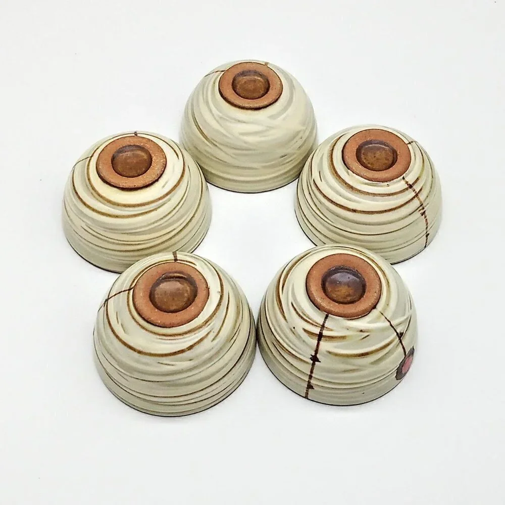 Handmade Korean Chulhwa Buncheong Cherry Ceramic Tea Set